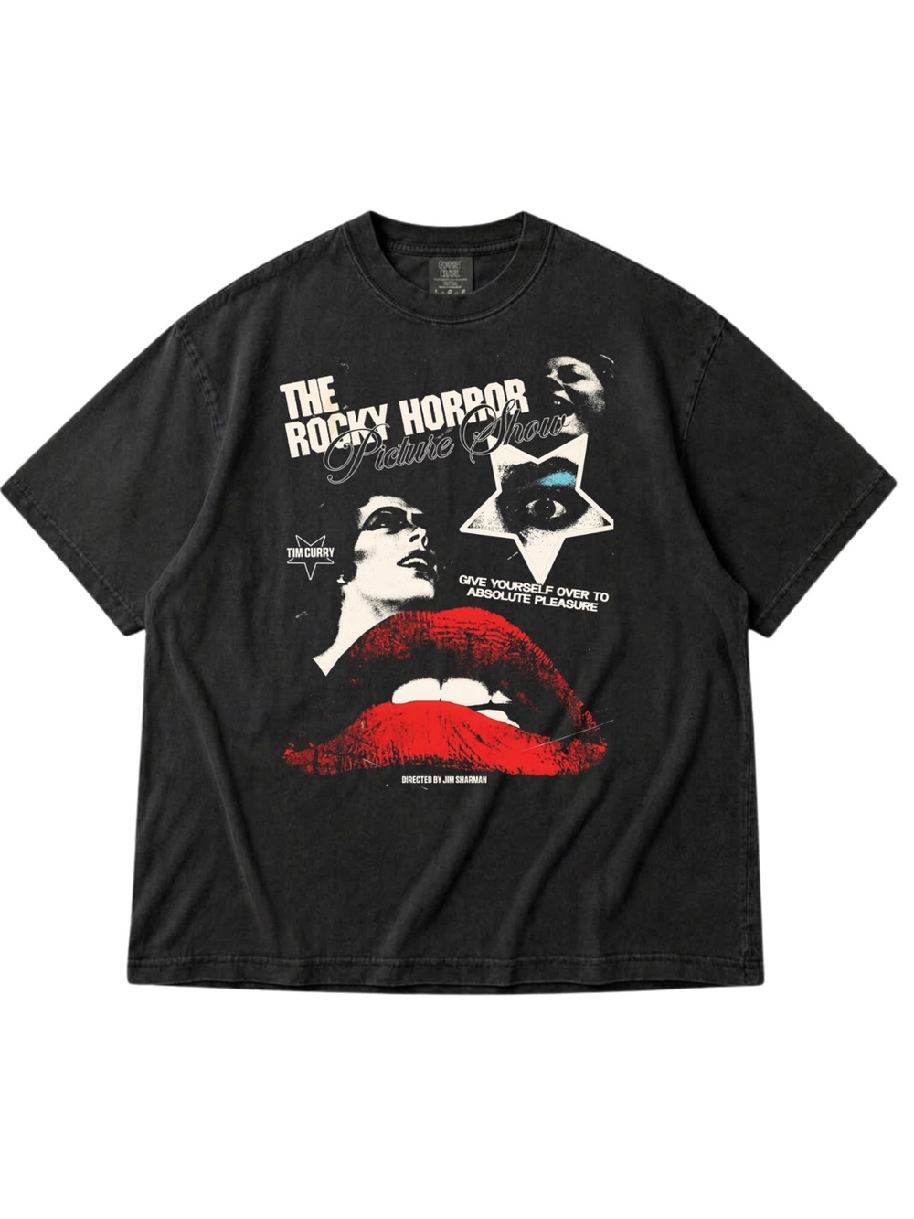 Comfort Colors Rocky Horror Lip Graphic Tee - Black, Red, Cream